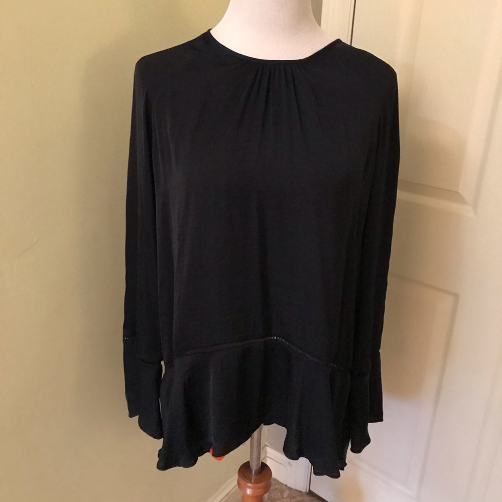 Long sleeve black blouse
